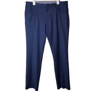 Hart Schaffner Marx Wool Blend Dress Pants Flat Front Blue 38 x 32